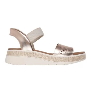 Skechers slip-in damsandal - Rosa/Guld